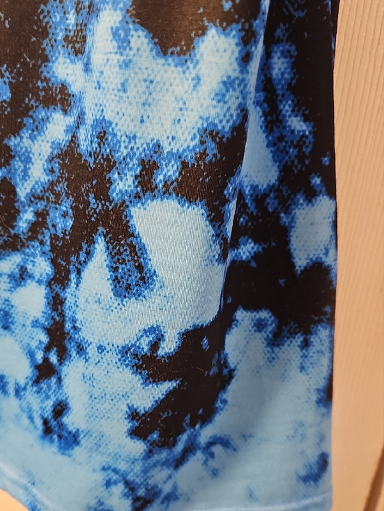 Unisex XL Blue Tie-Dye Sleeveless Scoop Neck Tank Top Retro Colorful Summer - Picture 6 of 10